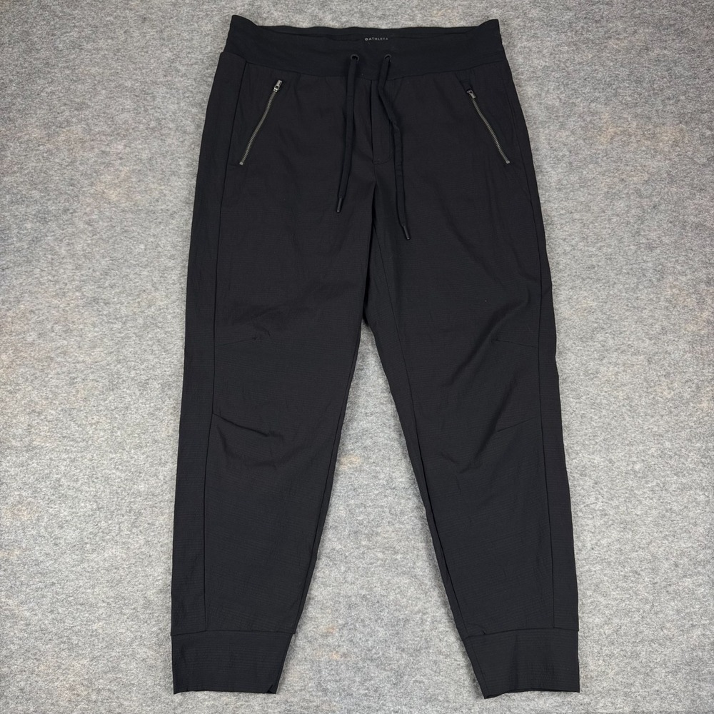 Athleta Trekkie North Jogger 28" Zip Pockets Black Womens 12